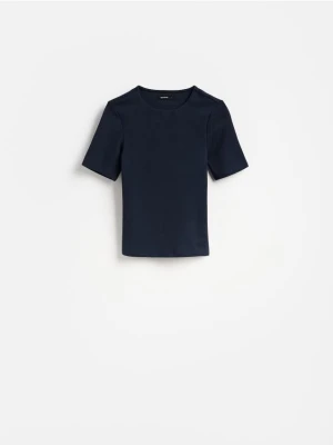 Reserved - T-shirt z bawełną - granatowy