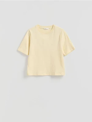 Reserved - T-shirt z bawełną - jasnożółty