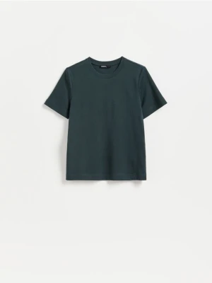 Reserved - T-shirt z bawełny merceryzowanej - ciemnoszary