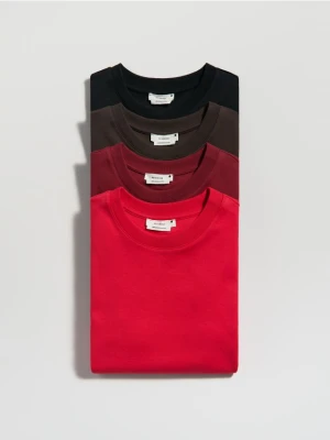 Reserved - T-shirt z bawełny merceryzowanej - czerwony