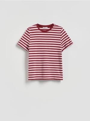 Reserved - T-shirt z bawełny merceryzowanej - pastelowy róż