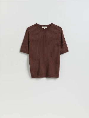 Reserved - T-shirt z dodatkiem CIRCULOSE® - brązowy