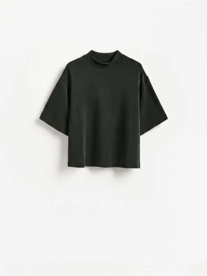 Reserved - T-shirt z dodatkiem modalu - morski