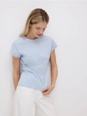 Reserved - T-shirt z domieszką jedwabiu - jasnoniebieski