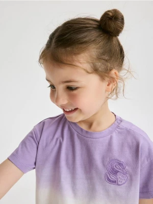 Reserved - T-shirt z efektem ombre - lawendowy
