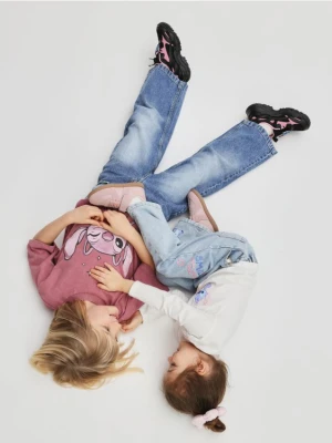 Reserved - T-shirt z efektem sprania Lilo i Stitch - jasnofioletowy