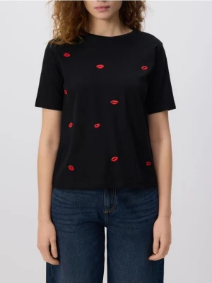 Reserved - T-shirt z haftem - czarny