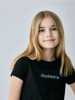 Reserved - T-shirt z haftem - czarny