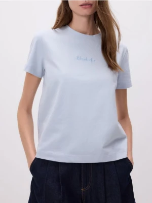 Reserved - T-shirt z haftem - jasnoniebieski