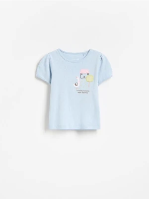Reserved - T-shirt z haftem - jasnoniebieski