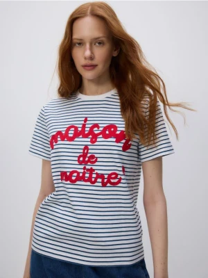 Reserved - T-shirt z haftem - wielobarwny