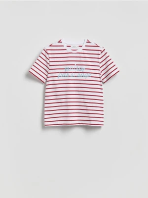Reserved - T-shirt z haftowanym napisem - inny