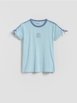 Reserved - T-shirt z lampasami - niebieski