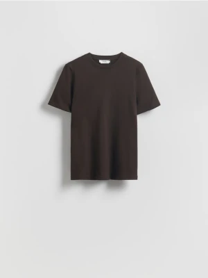 Reserved - T-shirt z merceryzowanej bawełny - brązowy