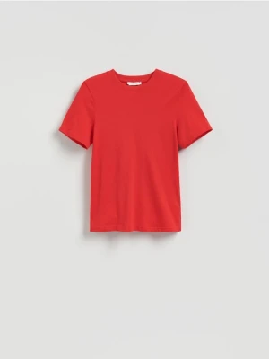 Reserved - T-shirt z merceryzowanej bawełny - czerwony