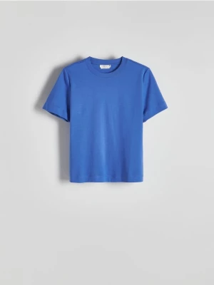 Reserved - T-shirt z merceryzowanej bawełny - niebieski