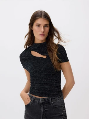 Reserved - T-shirt z metalicznym efektem - czarny