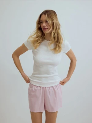 Reserved - T-shirt z modalem 2 pack - kremowy