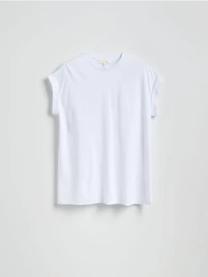 Reserved - T-shirt z modalem - biały