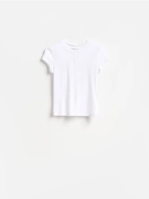 Reserved - T-shirt z modalem - biały