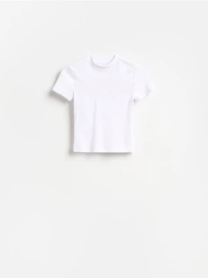 Reserved - T-shirt z modalem - biały
