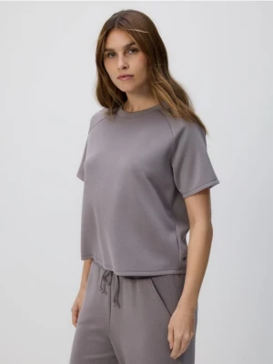 Reserved - T-shirt z modalem - brązowy