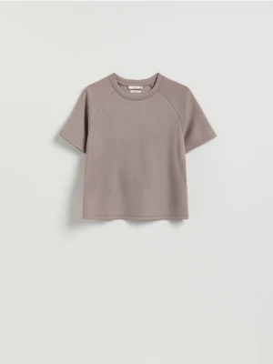 Reserved - T-shirt z modalem - brązowy