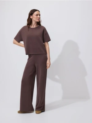 Reserved - T-shirt z modalem - brązowy