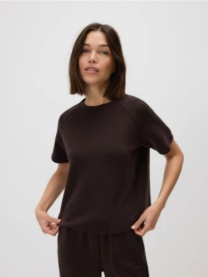 Reserved - T-shirt z modalem - ciemnobrązowy