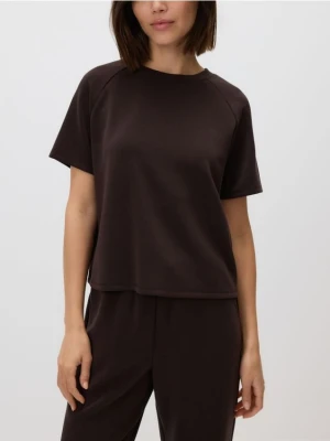 Reserved - T-shirt z modalem - ciemnobrązowy