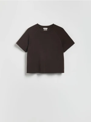 Reserved - T-shirt z modalem - ciemnobrązowy