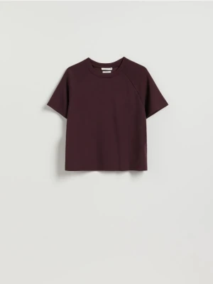 Reserved - T-shirt z modalem - ciemnofioletowy