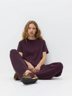 Reserved - T-shirt z modalem - ciemnofioletowy
