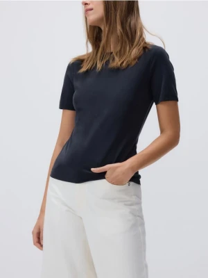 Reserved - T-shirt z modalem - ciemnoszary