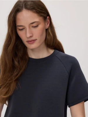 Reserved - T-shirt z modalem - ciemnoszary