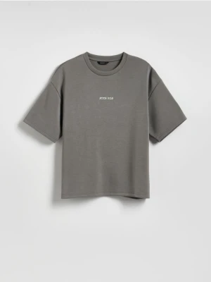 Reserved - T-shirt z modalem - ciemnoszary