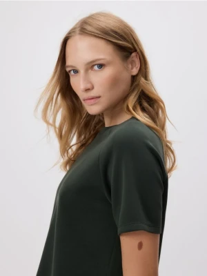 Reserved - T-shirt z modalem - ciemnozielony