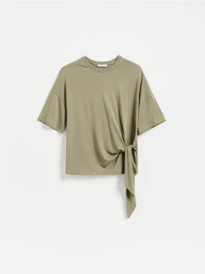 Reserved - T-shirt z modalem - ciemnozielony