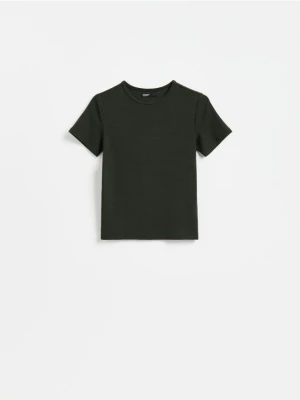 Reserved - T-shirt z modalem - ciemnozielony
