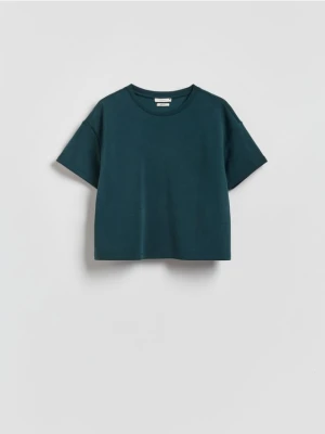 Reserved - T-shirt z modalem - ciemny turkus