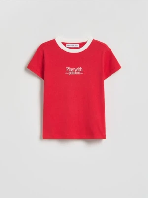 Reserved - T-shirt z modalem - czerwony