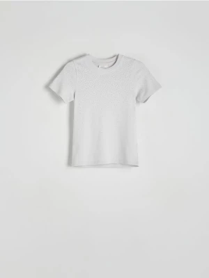 Reserved - T-shirt z modalem - jasnoszary