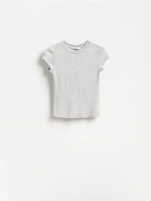 Reserved - T-shirt z modalem - jasnoszary