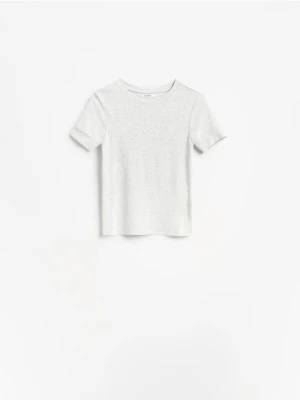 Reserved - T-shirt z modalem - jasnoszary