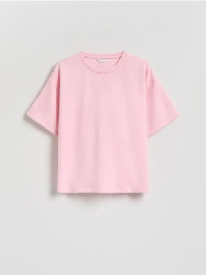 Reserved - T-shirt z modalem - pastelowy róż