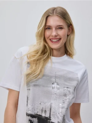 Reserved - T-shirt z nadrukami - biały