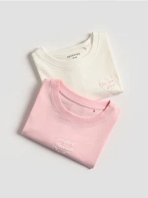 Reserved - T-shirt z nadrukiem 2 pack - wielobarwny