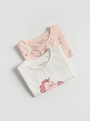 Reserved - T-shirt z nadrukiem 2 pack - wielobarwny