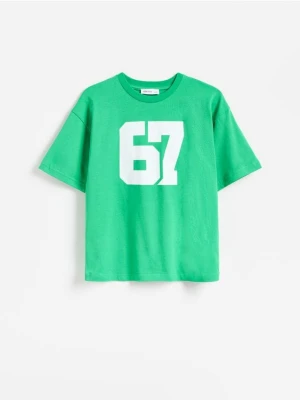 Reserved - T-shirt z nadrukiem 67 - zielony