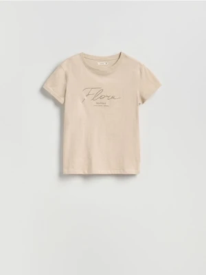 Zdjęcie produktu Reserved - T-shirt z nadrukiem - beżowy